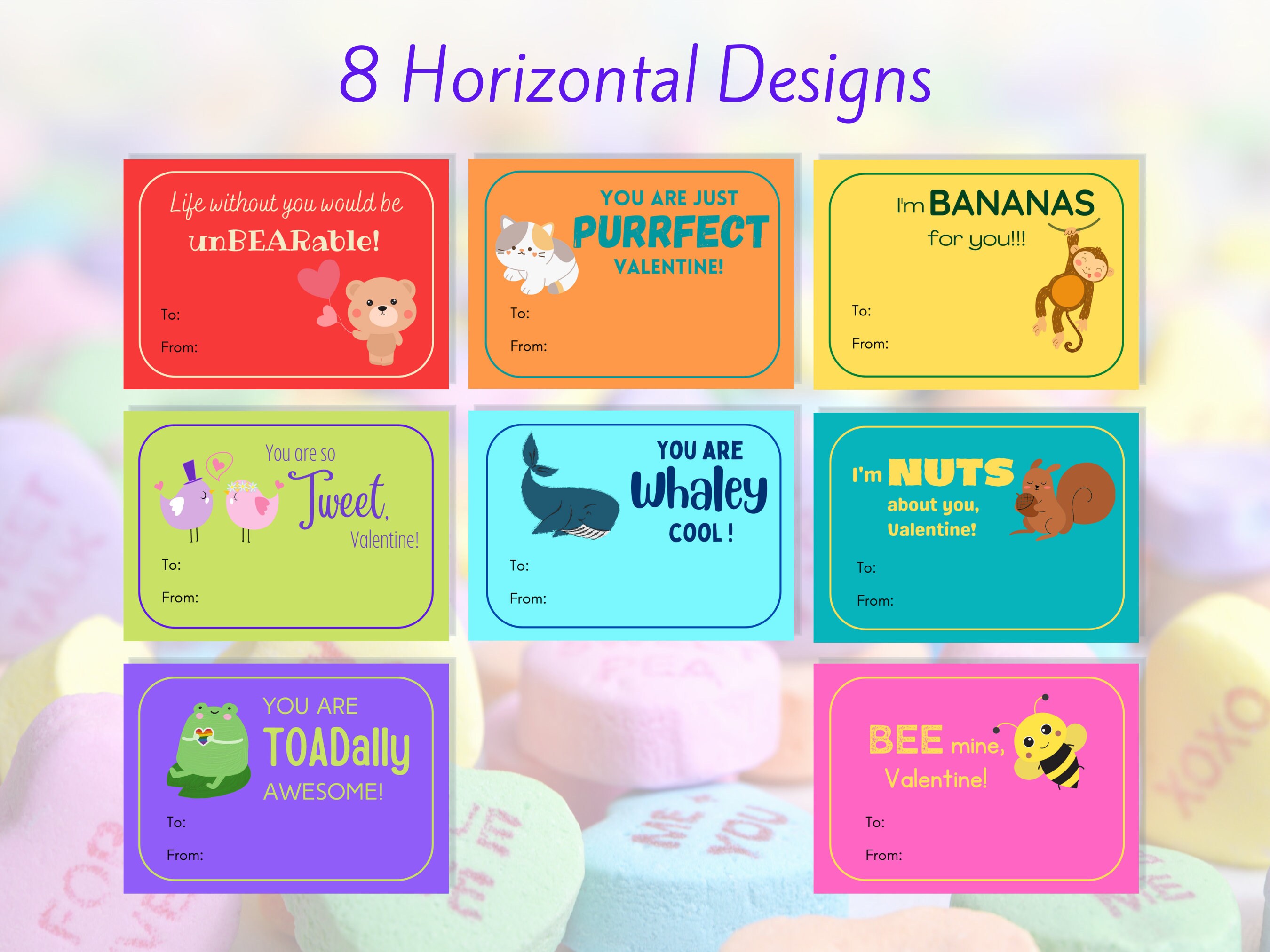 Printable Valentines - Adorable Animal Theme Editable Valentine Cards ...
