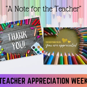 A Note for the Teacher Cards - Thoughtful (and Editable) Teacher Appreciation Week Cards for Teachers