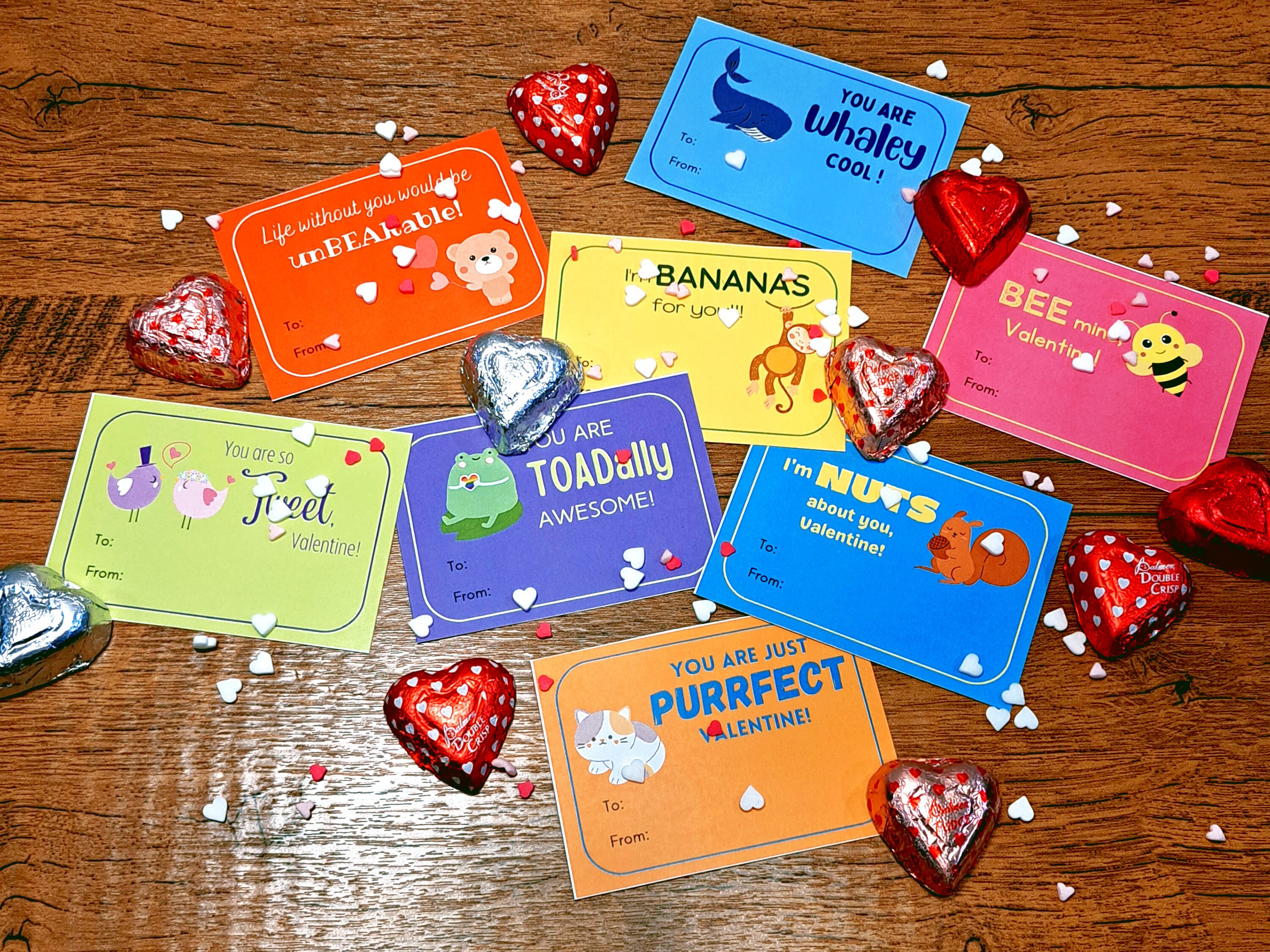 Printable Valentines - Adorable Animal Theme Editable Valentine Cards ...