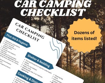 Car Camping Checklist - digital template