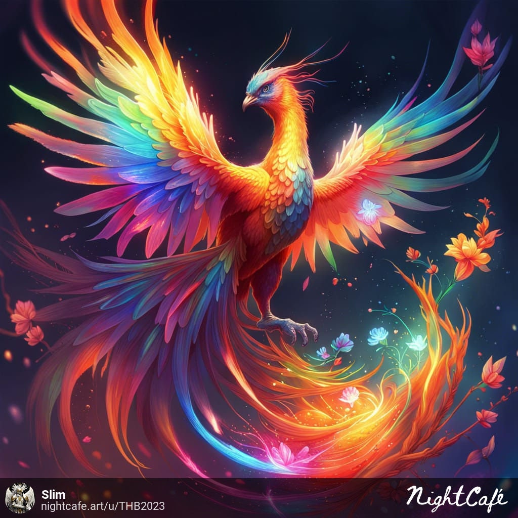 Rainbow Phoenix Digital Download - Etsy