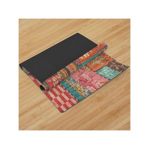 Kantha Patchwork Mönster Yogamatta bild 4