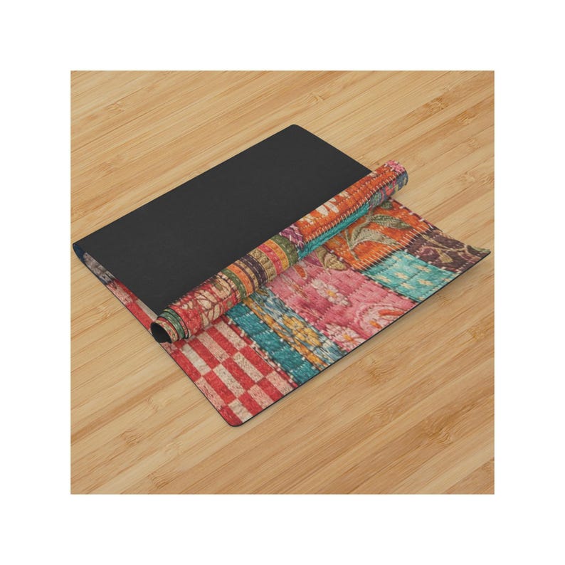Kantha Patchwork Mönster Yogamatta bild 4