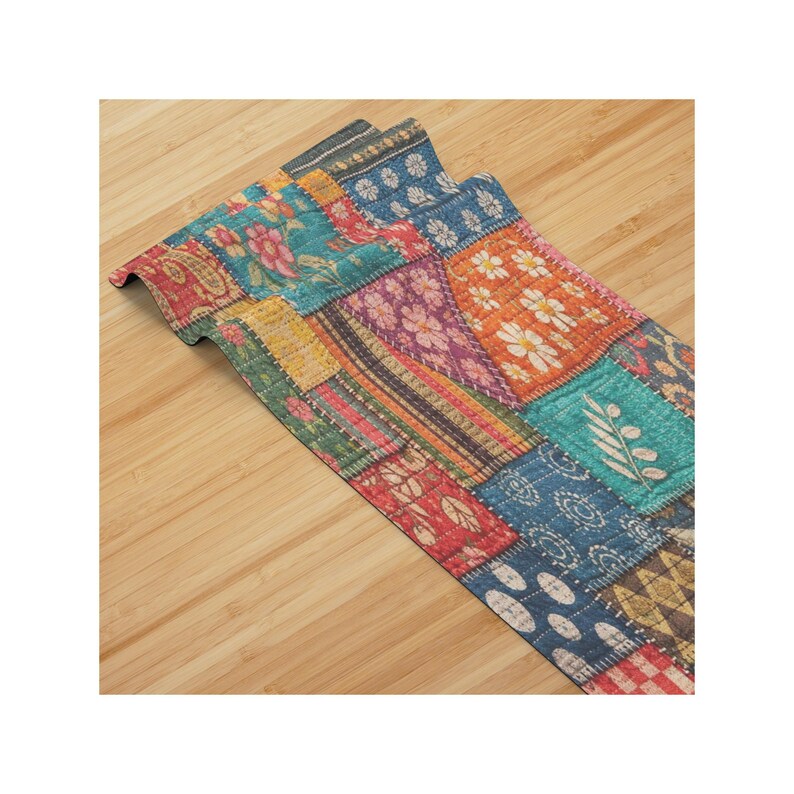 Kantha Patchwork Mönster Yogamatta bild 3
