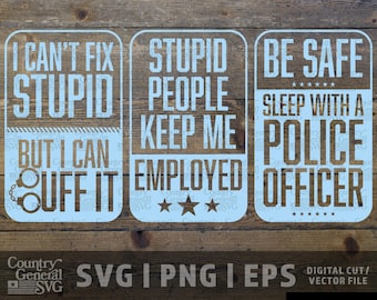 Funny Police SVG Bundle | Law Enforcement Humor (Digital Download)