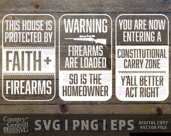 Funny No Trespassing SVG Bundle | Hunting Warning Signs (Digital Download)