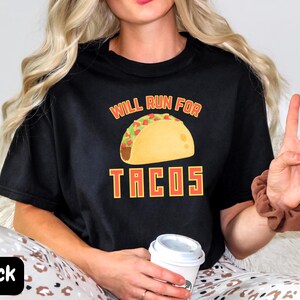 Funny Running Shirt Taco Lover Gift Gift for Runner Marathon Shirt Unisex Cotton Tee Running Apparel Funny Runner Gift Running Tee
