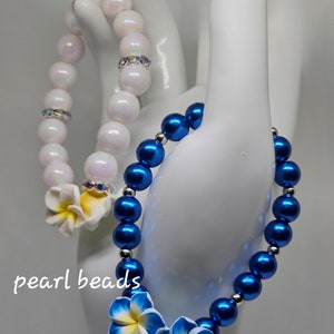 Hawaii Perlen Plumeria Blume Armband, Geschenk für Frau, Hawaii Perlen