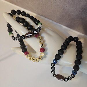 Customized pro football men bracelets, sports man fashion, game day attire