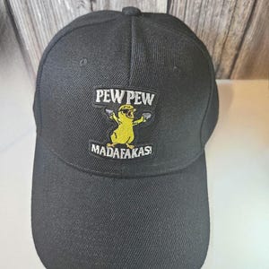 Gorra de béisbol con parche de pato de Pew Pew: divertida y sarcástica