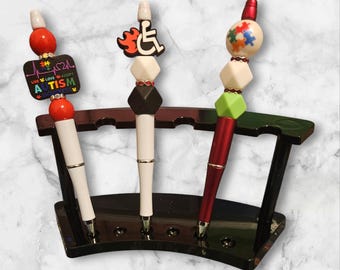 Custom made autism pens, autism awareness, black ink, stylish office and school supplies