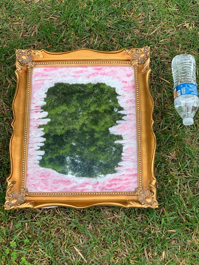 Hand Painted Mirror With Ornate Gold Frame Etsy
