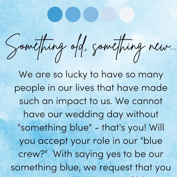 Something Blue Crew Wedding Party Proposal