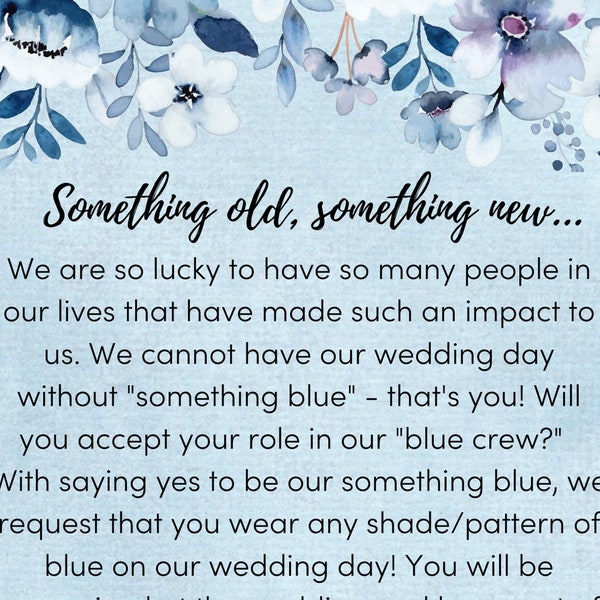 Something Blue Crew Wedding Party Proposal