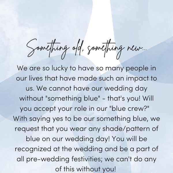 Something Blue Crew Wedding Party Proposal