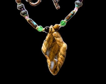Petrified wood necklace