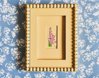 Modern Hand-painted Florals on Monochrome Background - Gladiolus on Flax Yellow