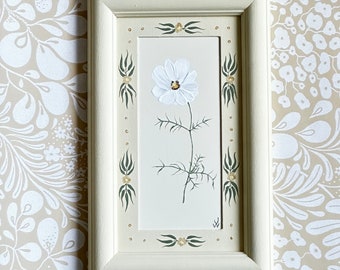 Hand painted Monochrome Floral Framed Art