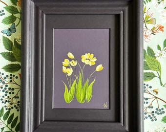 Modern Hand-painted Florals on Monochrome Background - Tulips on Mulberry Purple