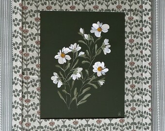 Daisy Flowers in Hand-Papered Frame