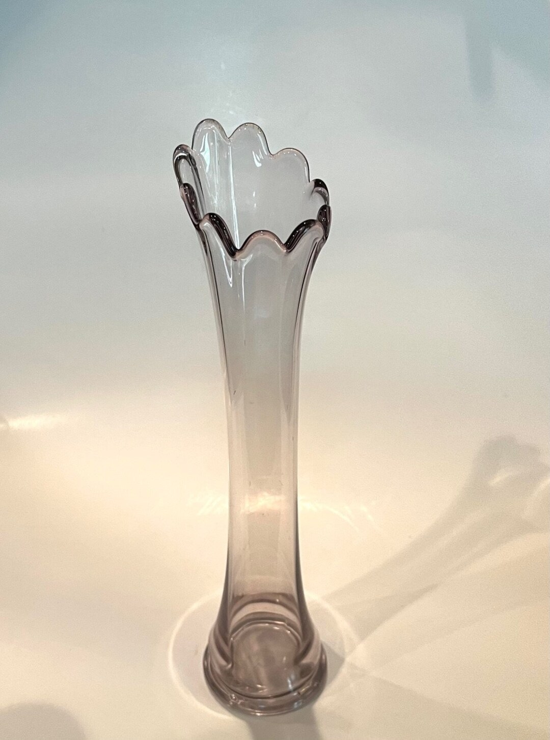 Beautiful Vintage Lilac Swung Glass Vase Depression Glass Etsy