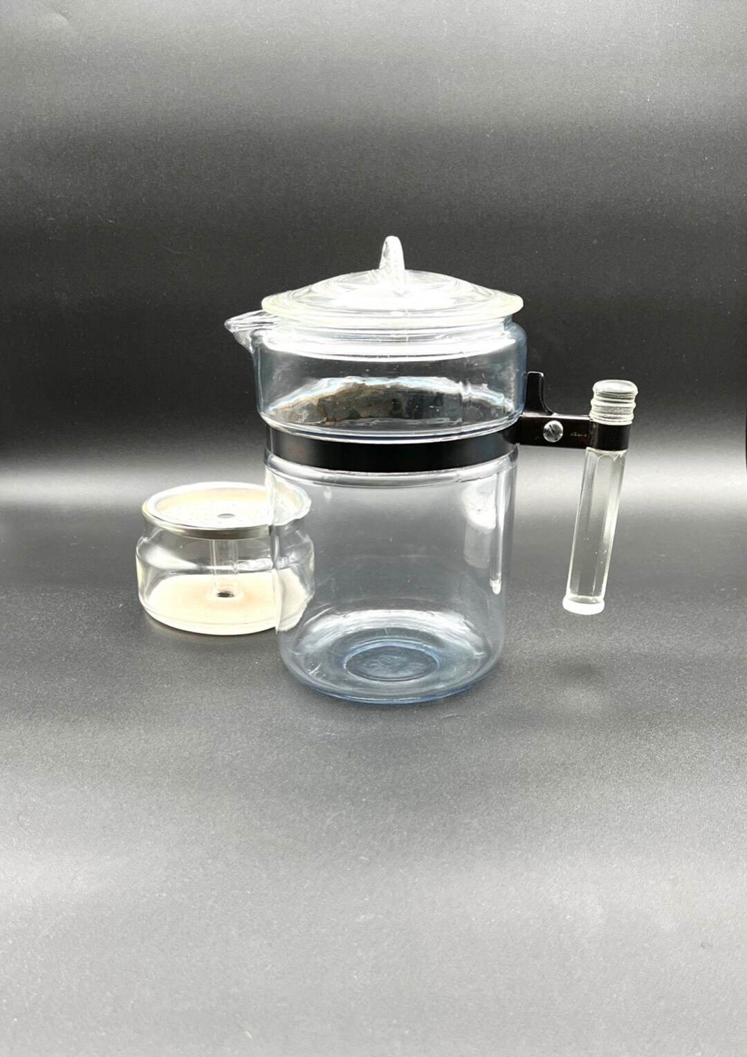 Vintage PYREX Clear Glass Flameware Glass Percolator Coffee Pot