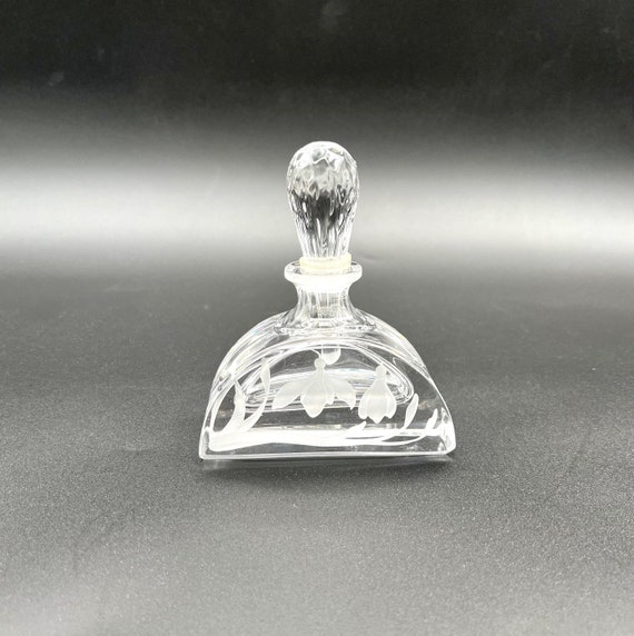 Cotte Crystal Perfume Bottle With Stopper Etched … - image 1