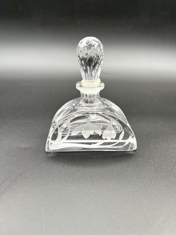 Cotte Crystal Perfume Bottle With Stopper Etched … - image 2