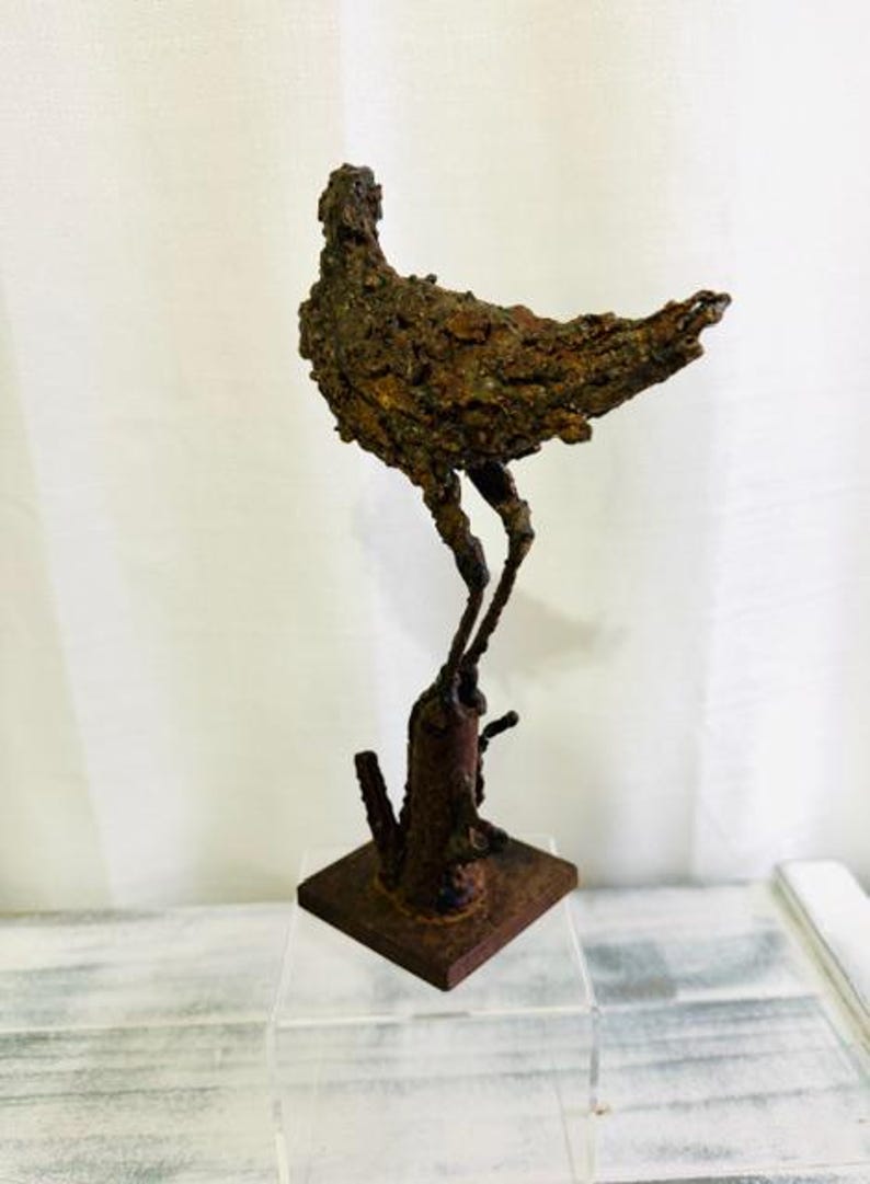 MCM Artist Mike Bucha Bronze Shore Bird Sculpture | Vintage Signed Art ...