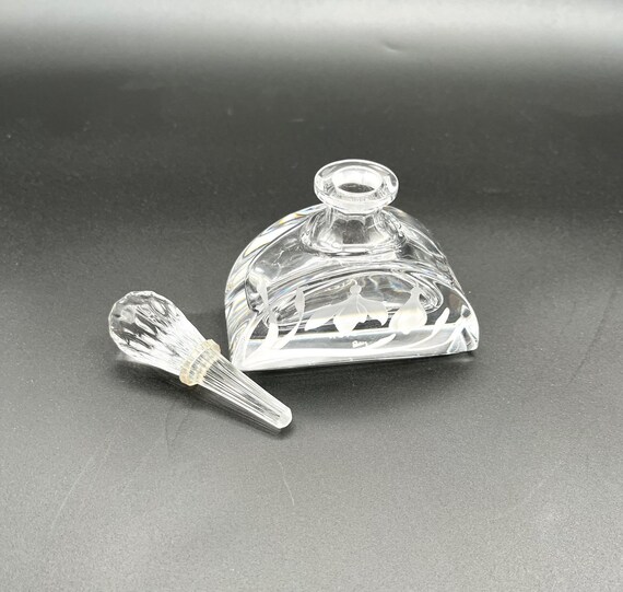 Cotte Crystal Perfume Bottle With Stopper Etched … - image 3