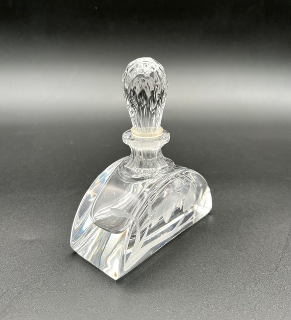 Cotte Crystal Perfume Bottle With Stopper Etched … - image 4