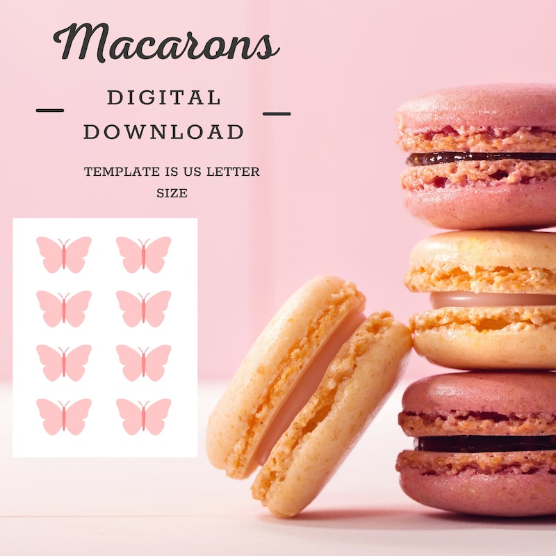 Butterfly Macaron Template Etsy
