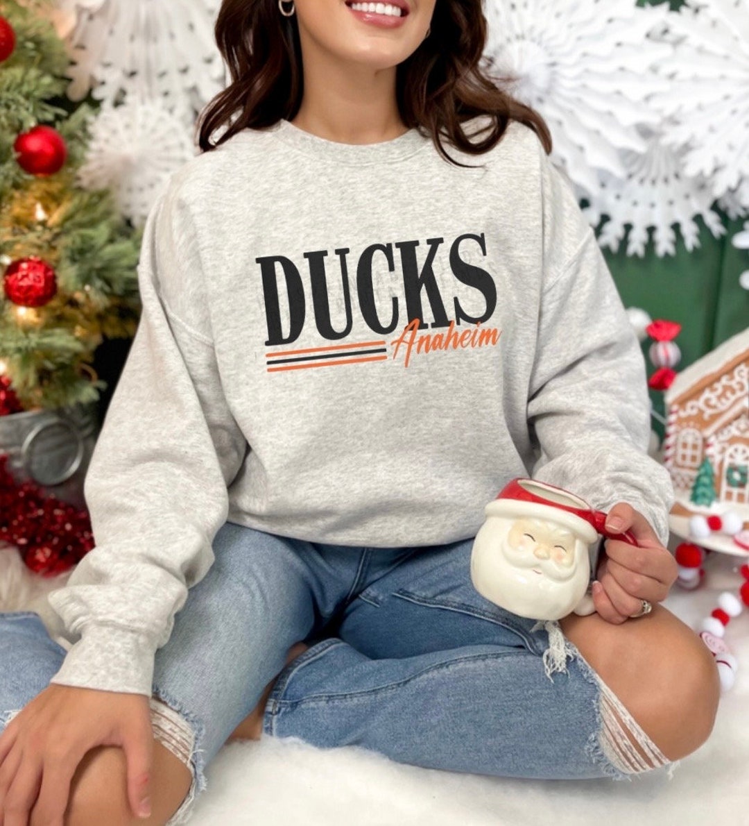 Anaheim Ducks NHL Sweatshirt, Vintage Ducks Sweatshirt, Hockey Fan Gift