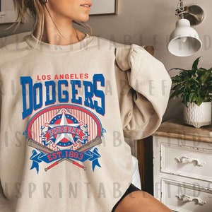 Los Angeles Dodgers Sweatshirt, MLB Shirt, Baseball Crewneck, Vintage LA Dodgers Sweatshirt