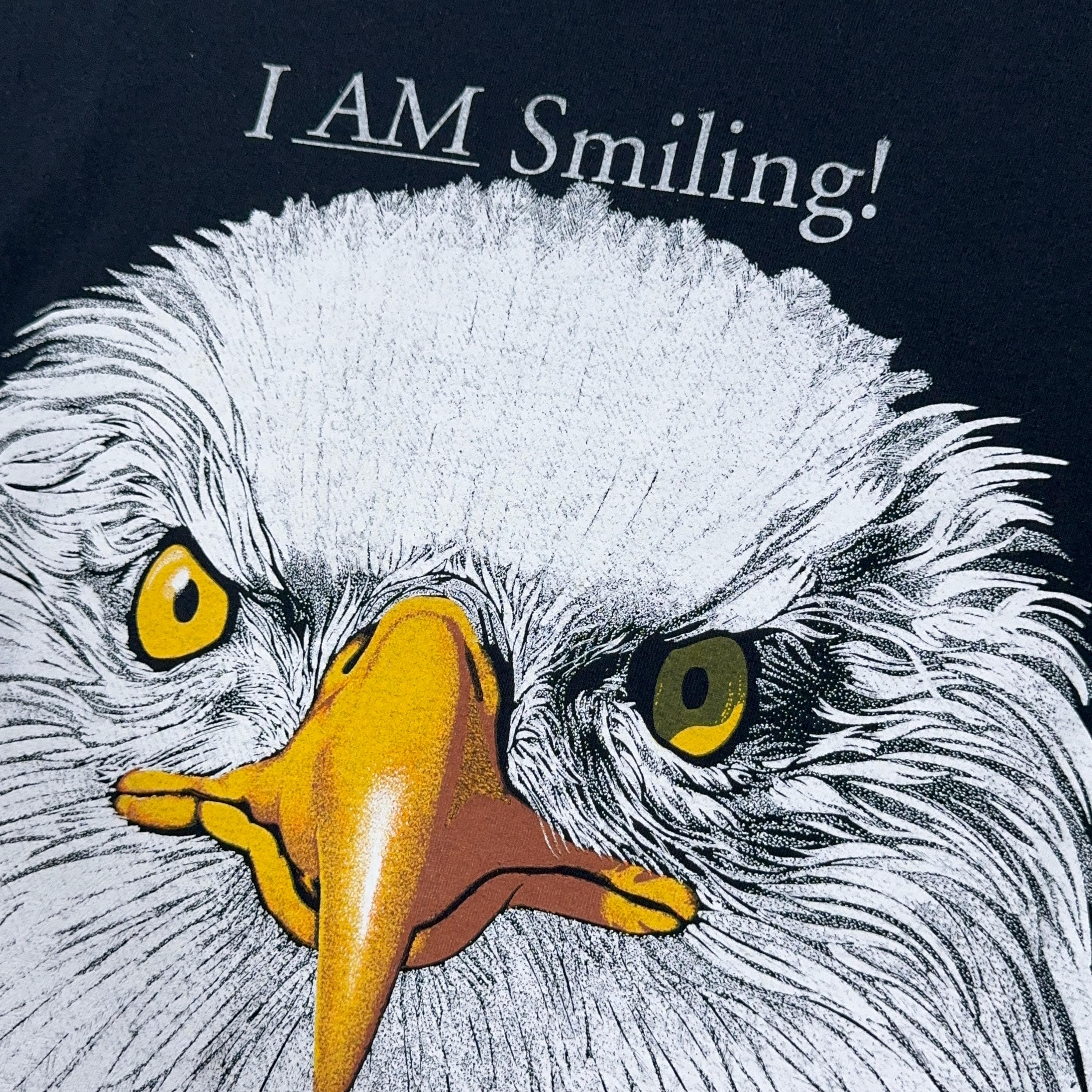 Eagle Graphic T-shirt - I AM Smiling! Alaska Souvenir, 2000s Y2K 