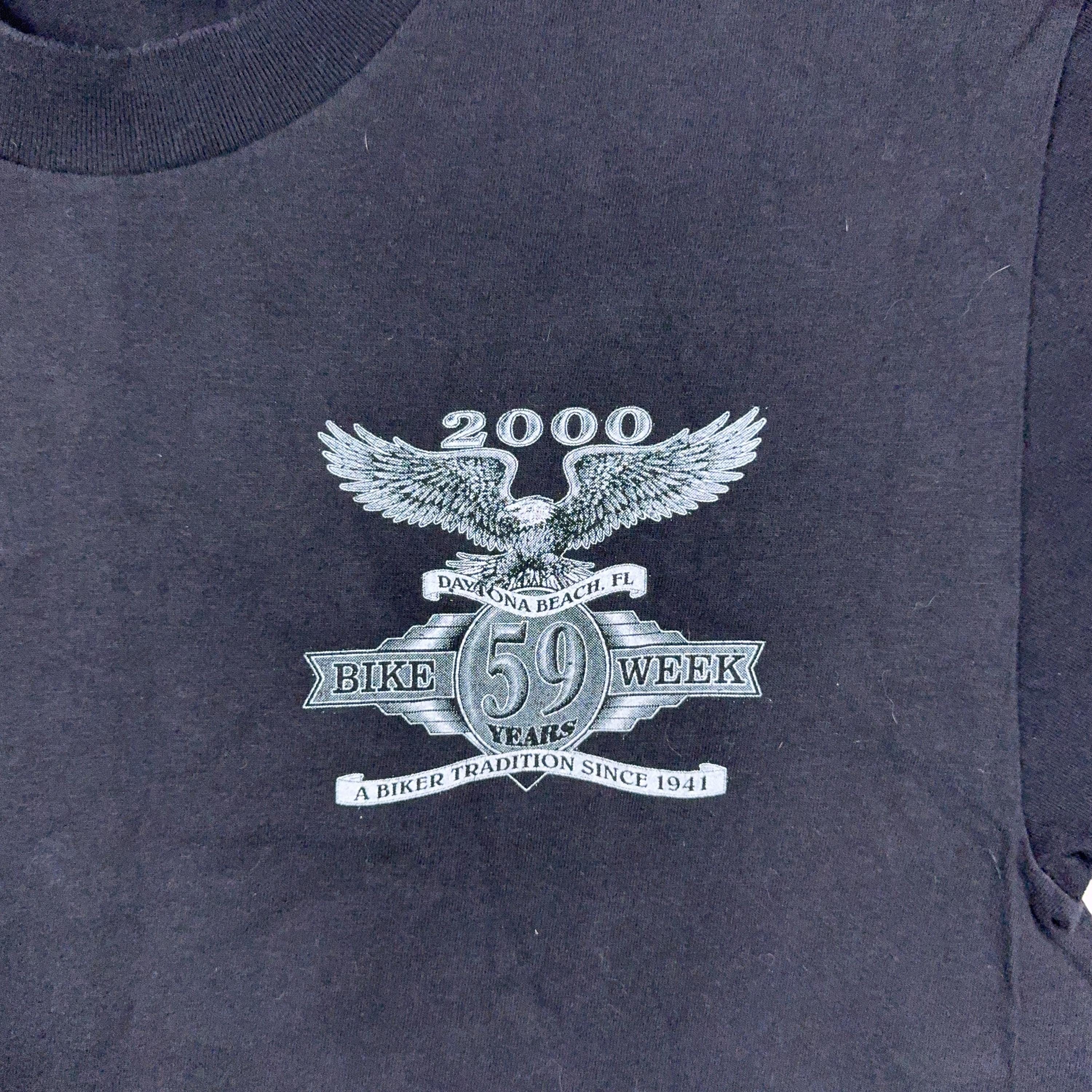 Vintage Daytona Beach Bike Week T-shirt 2000 Biker Tee, Faded 