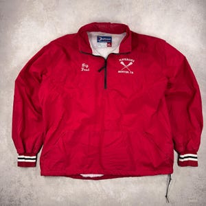 Vintage Boathouse St. John’s Lacrosse 1/4 Zip Pullover Jacket, 90s Made in USA Windbreaker