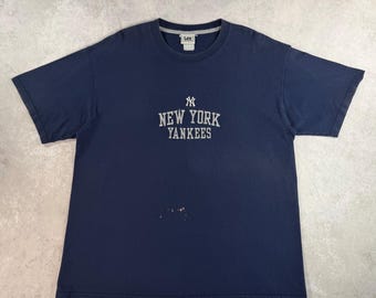 New York Yankees Vintage Y2K Majestic T-shirt - MLB Baseball Navy