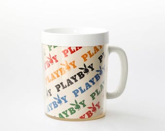 Vintage 1980’s/90’s Playboy Mug, Multicolor Logos / Coffee Mug / Tea Cup