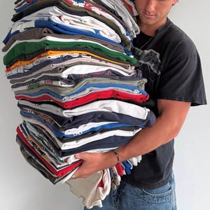 35-Piece Vintage T-Shirt Wholesale Bundle Box Sellers Inventory