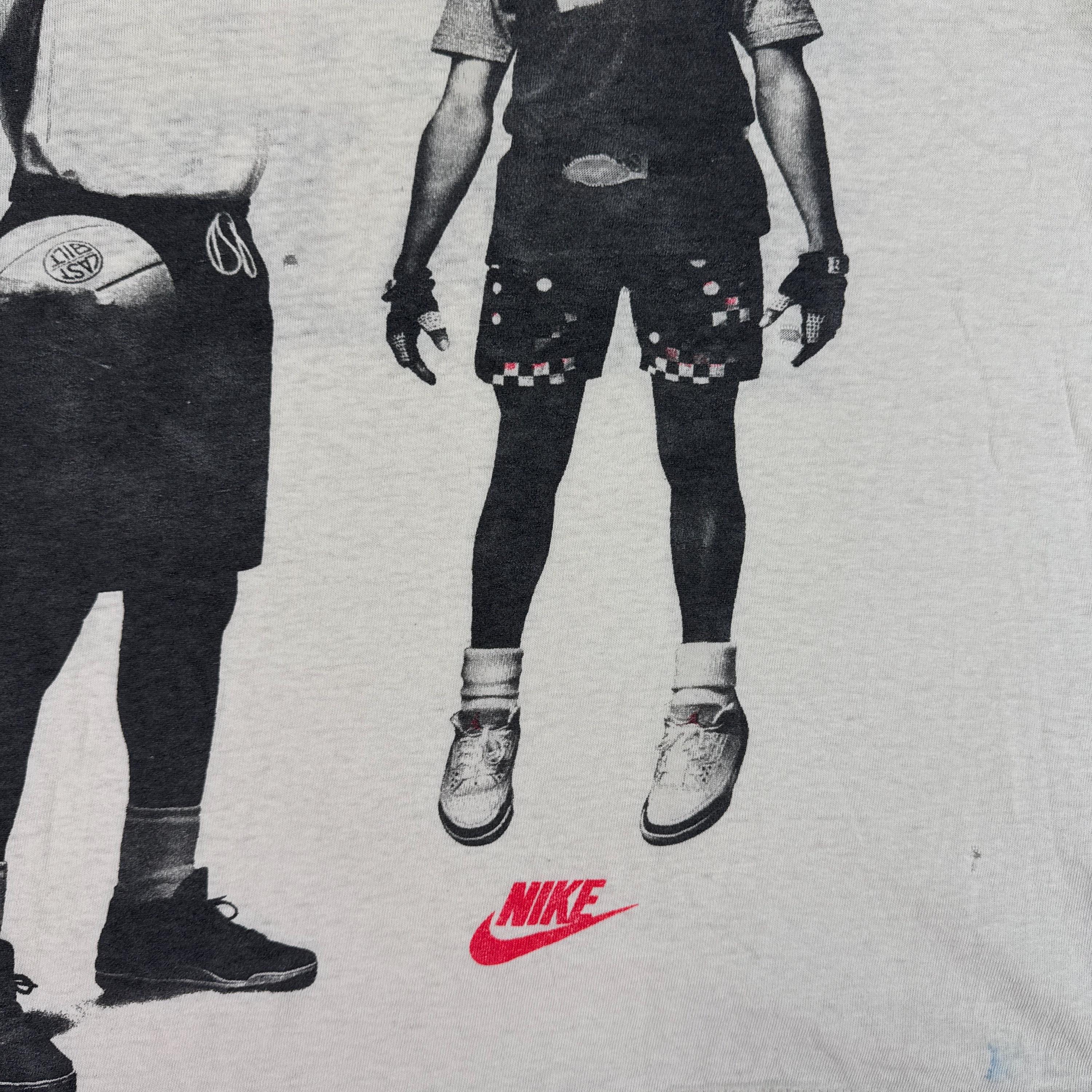 Vintage RARE 1990's Thrashed Nike Jordan X Spike Lee T-shirt White