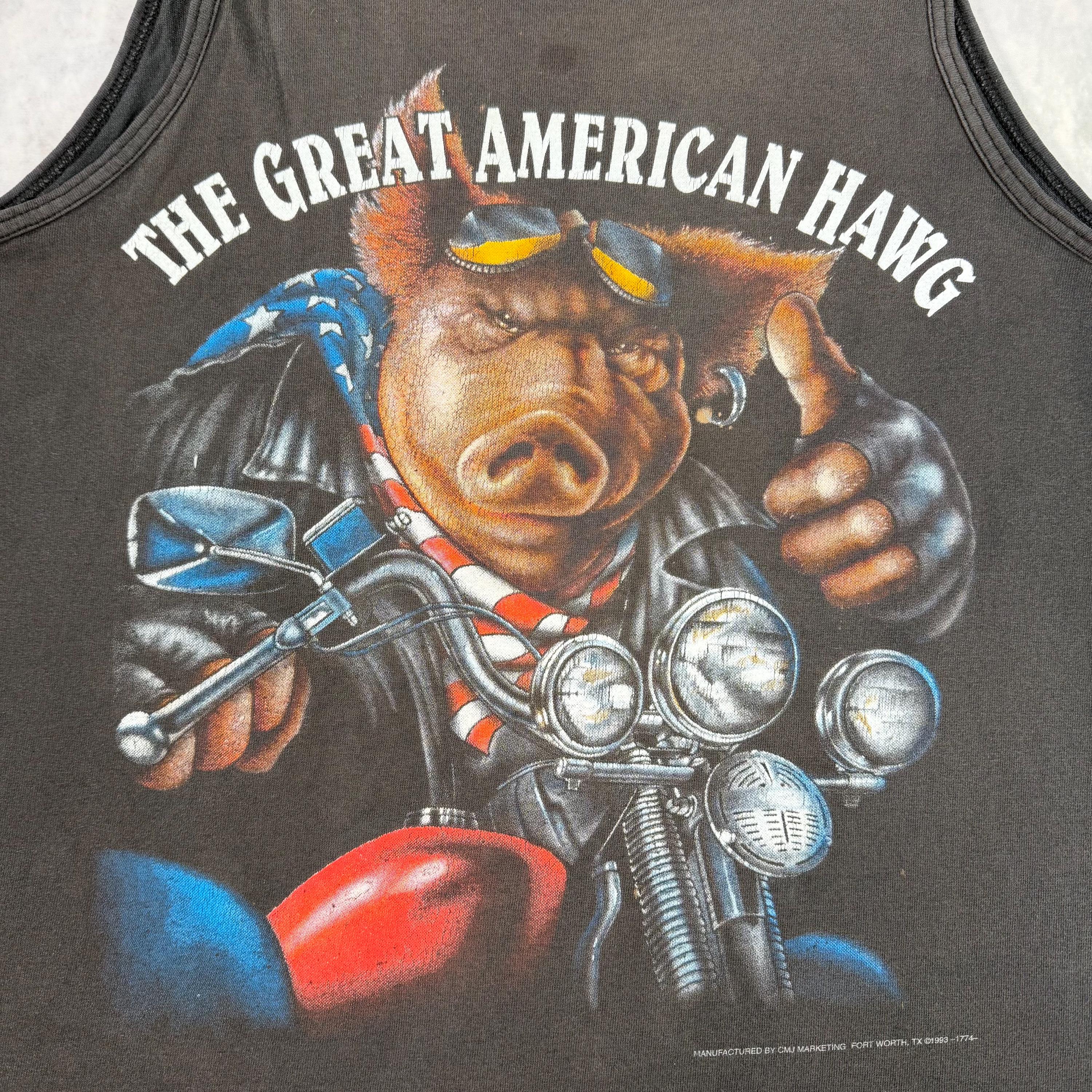 90's Harley-Davidson シャツ American Hawg Vintage 1993 the Great American Hawg Motorcycle Tank Top, Large