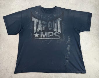 Vintage Y2K TapOut MPS T-Shirt Navy, XXL / MMA / Fighting / Boxing / Training Brand