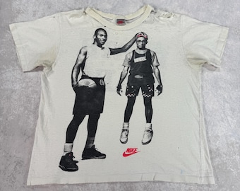 Camiseta vintage rara de Nike Jordan x Spike Lee de los años 90, blanca, talla L