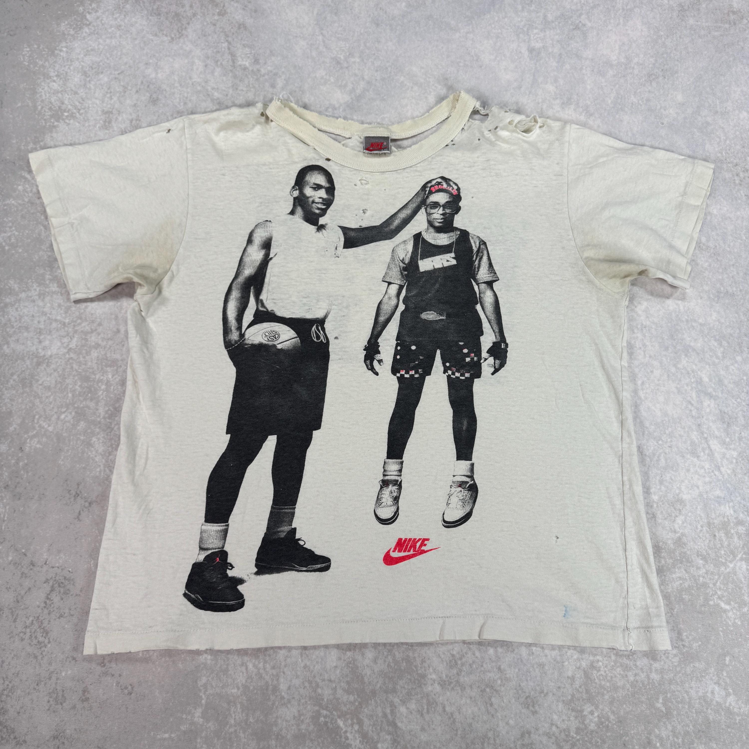 Vintage RARE 1990's Thrashed Nike Jordan X Spike Lee T-shirt White