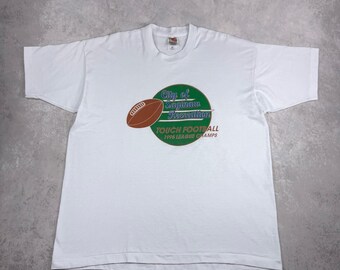 Camiseta vintage de fútbol americano Saginaw Touch de los años 90 – Fruit of the Loom, tamaño XXL