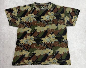 Vintage jaren 90 Nunavut Hunter camouflage-T-shirt, medium