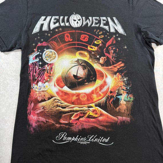 Vintage Helloween Pumpkins United Band T-shirt, Black, Medium