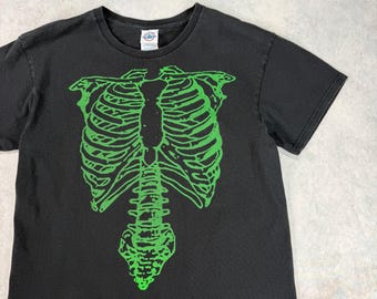 Vintage Skelett Grafik T-Shirt, Medium