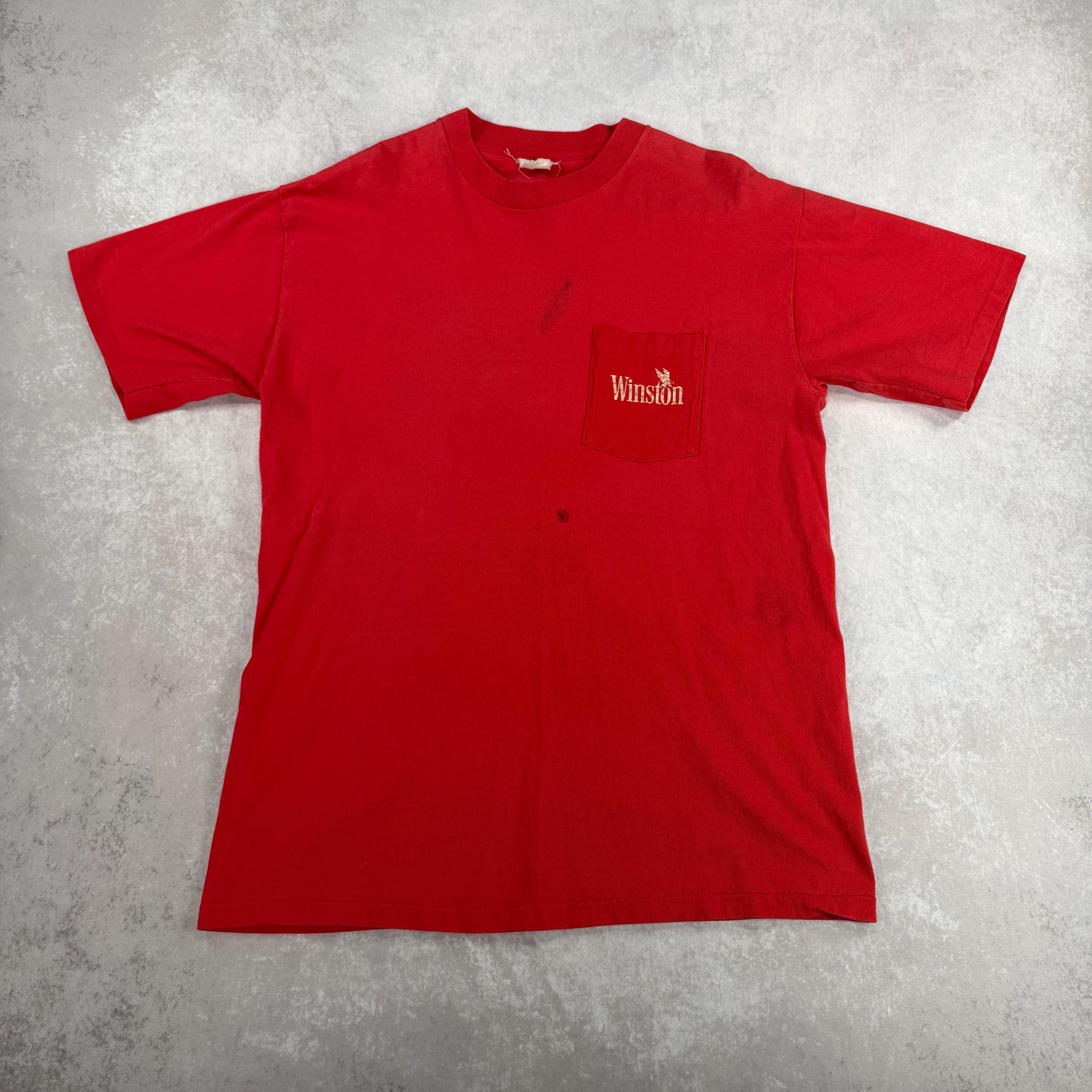 Vintage 90s Winston Cigarettes T-Shirt Red, (XL) / Advertising Tees / Rare Vintage Shirts / Eagle